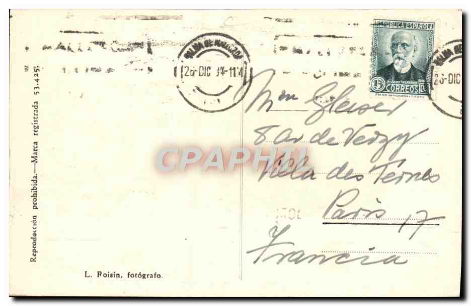 CPA Palma de Mallorca Puerto y el Terreno  — Verso