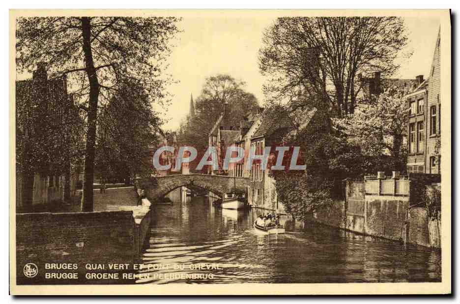 CPA Bruges Quai Vert et Pont du Cheval