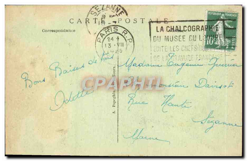 CPA Paris Exposition des Arts Decoratifs Pavillon de Nancy et de la Region de l'Est de la France  — Rückseite