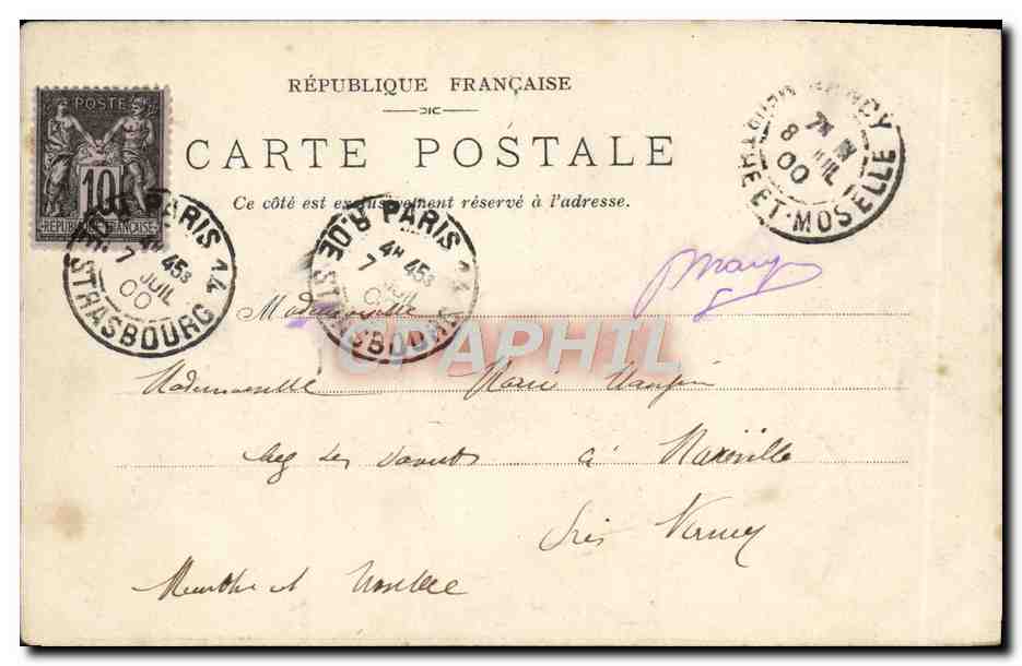CPA Exposition de 1900 Paris Le Champ de Mars vu du Trocadero  — Rückseite