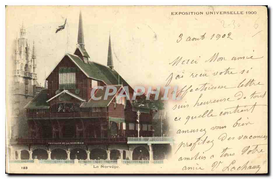 CPA Exposition Universelle 1900 Paris La Norvege 