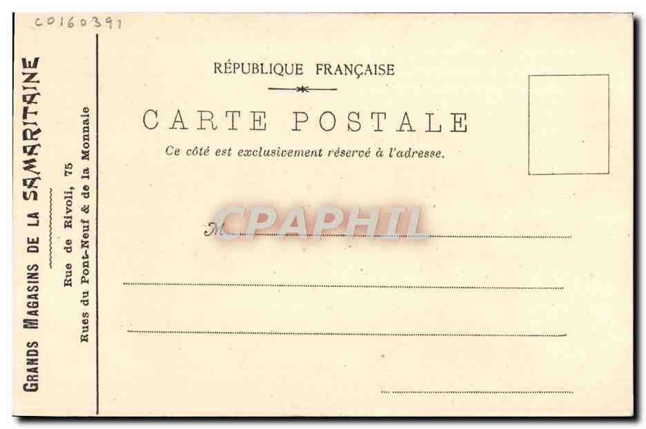 CPA Exposition de Palais de la Ceramique Paris 1900 Samarataine  — Rückseite