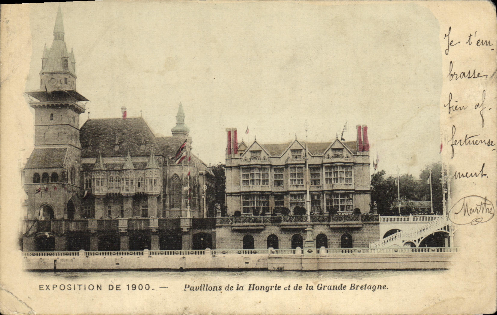 CPA Exposition De 1900 Paris Pavillons de la hongrie et de la grande bretagne