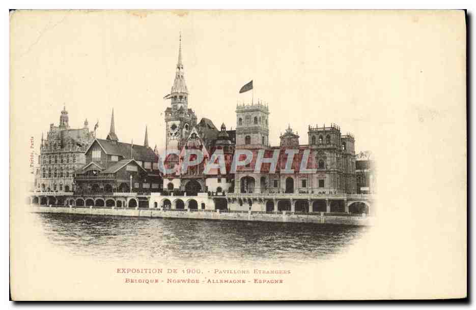 CPA Exposition De 1900 Paris Pavillons Etrangers Belgique Norvege Allemagne Espagne 