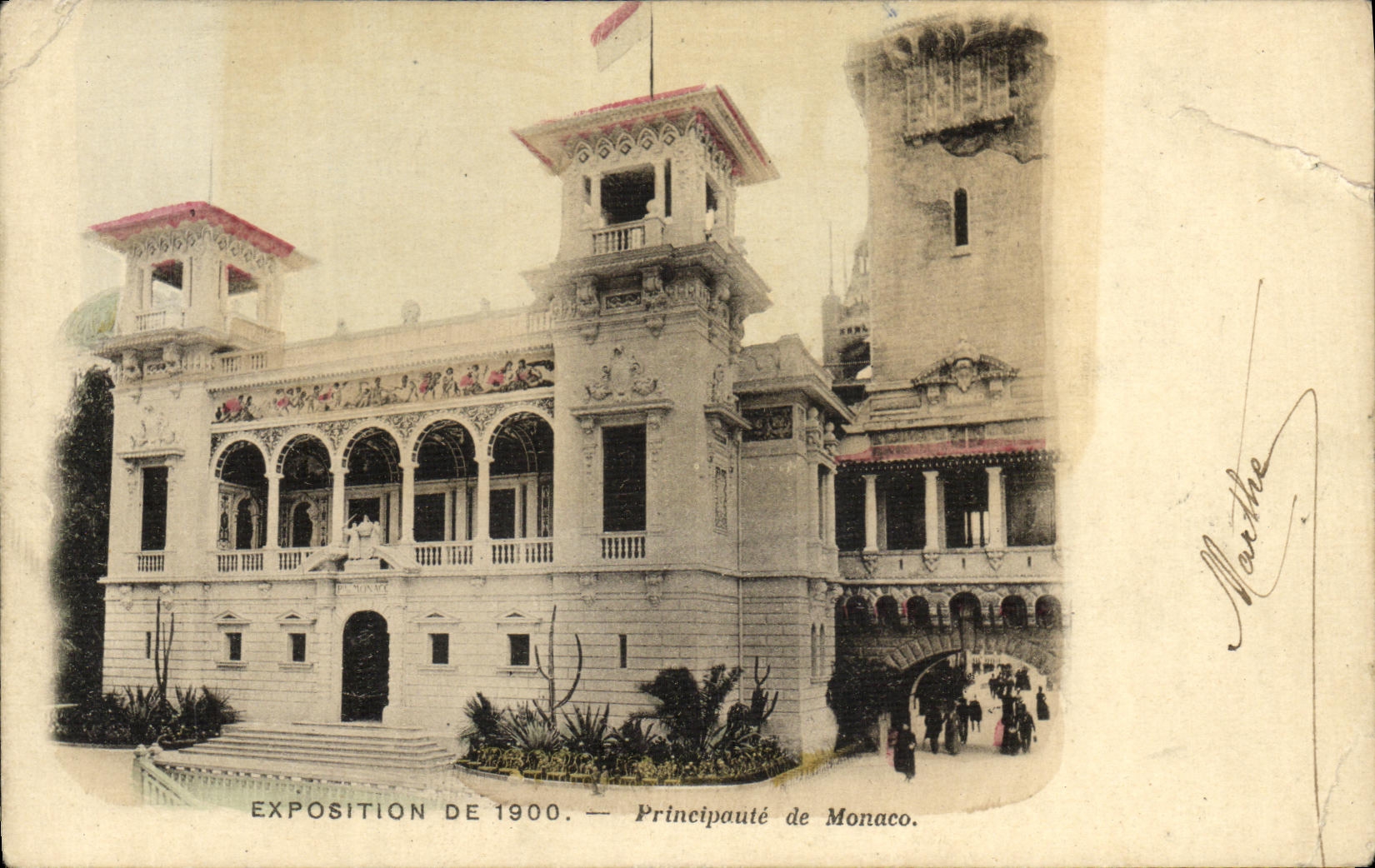 Antike Ansichtskarte Ausstellung von 1900 Paris Fürstentum Monaco