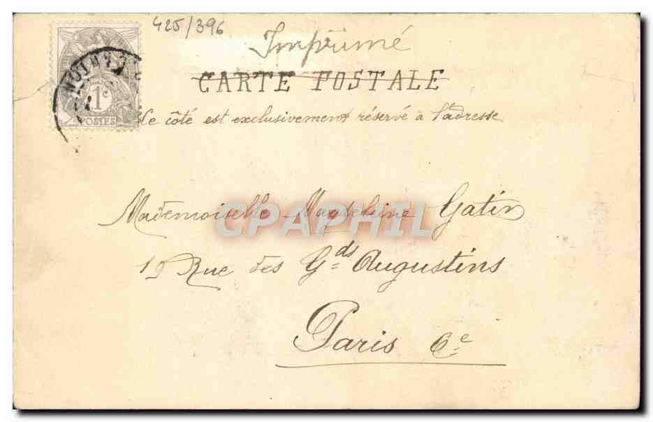 Antike Ansichtskarte Ausstellung von 1900 Paris Fürstentum Monaco — Rückseite