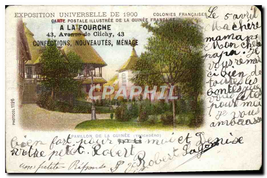 CPA Exposition Universelle De carte postale Illustree de la guinee francaise a la fourche avenue de clichy
