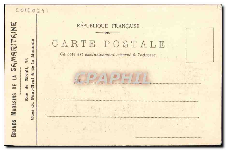 CPA Exposition Universelle De grands magasins de la samaritaine Pavillon royal d'Italie  — Rückseite