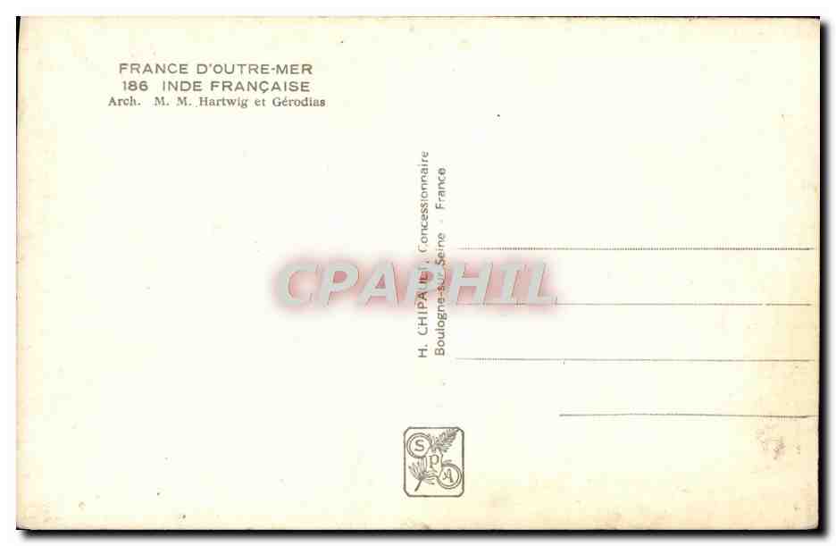 CPA Exposition Internationals Paris 1937 Inde Francaise  — Rückseite