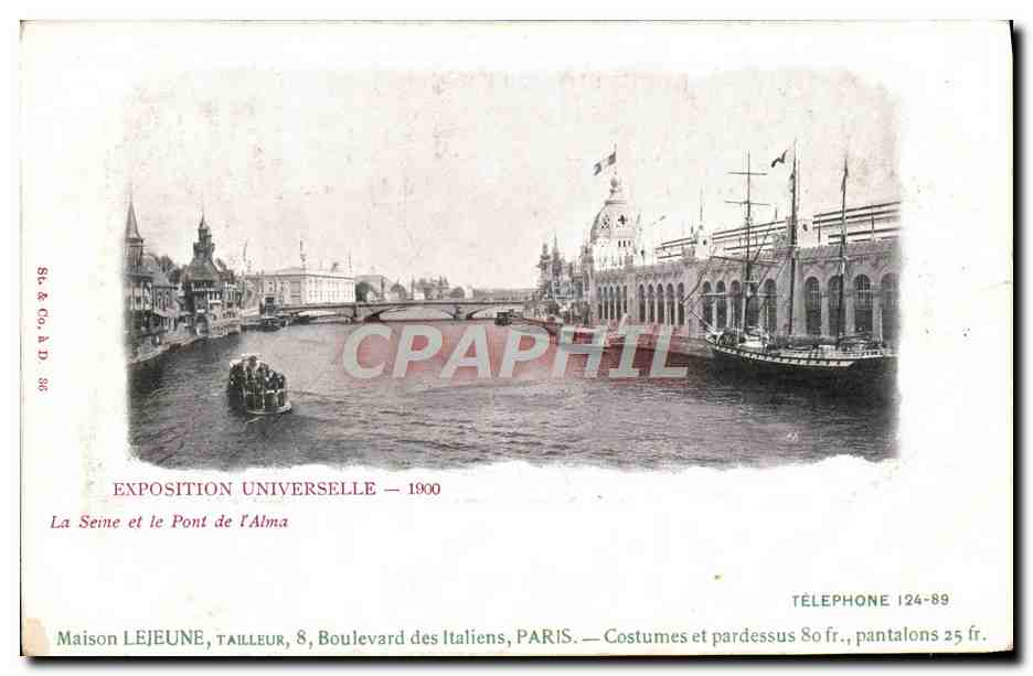 CPA Exposition Universelle La Seme et le pont de l'alma Paris