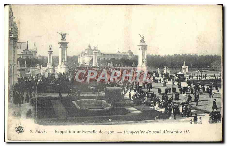 CPA Paris Exposition Universelle De Perspective du pont alexandre III
