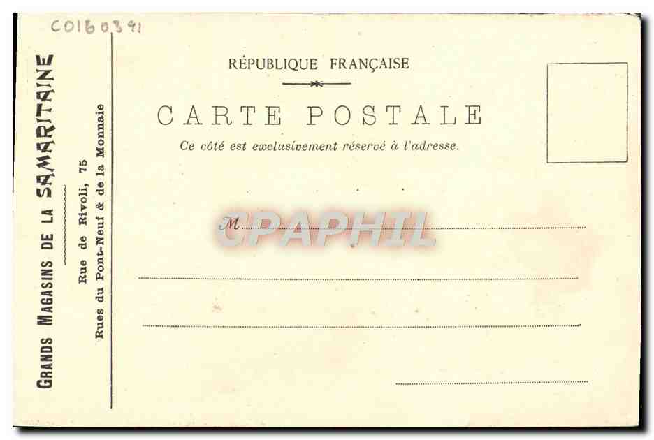 CPA Exposition Universelle De Pavillon de la ville de paris Samaritaine — Verso
