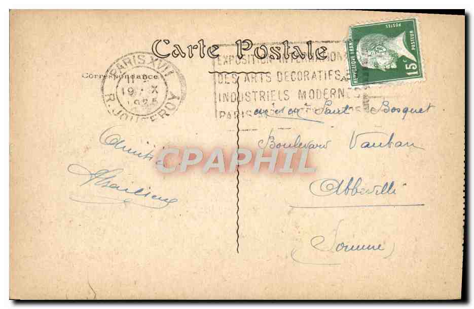 Exposition des Arts Décoratifs — Vue prise de la Tour de Champagne — A.N. — Rückseite