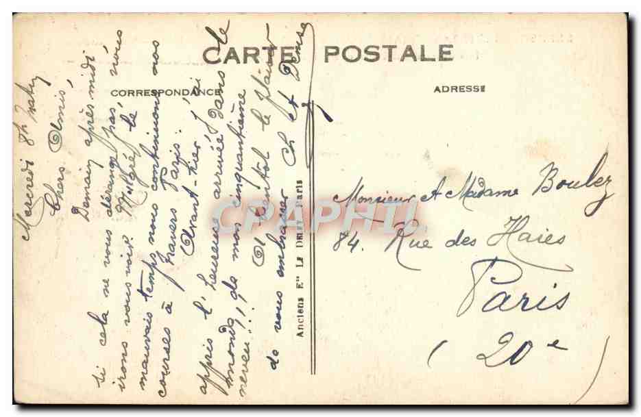CPA Expostition Internationale des arts decoratifs Vue generale — Rückseite
