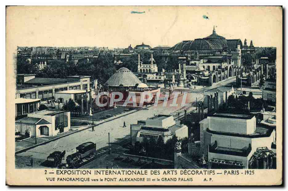 CPA Expostition Internationale des arts decoratifs Paris vue panoramique vers le pont Alexandre III et le grand palais 