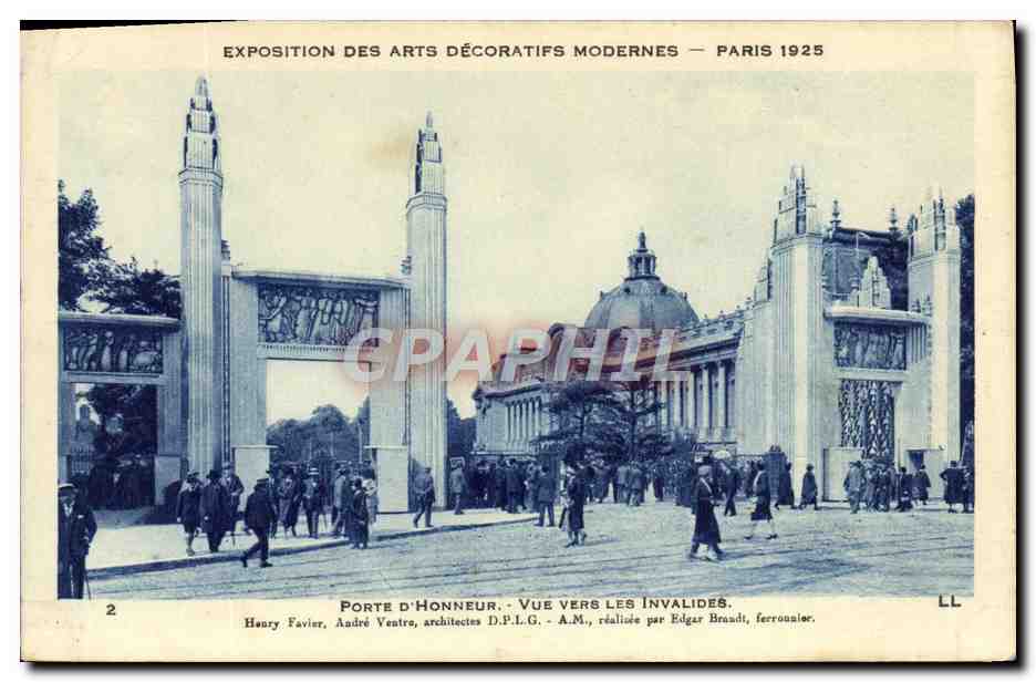 CPA Exposition des arts decoratifs modernes paris porte d'honneur vue vers les invalides
