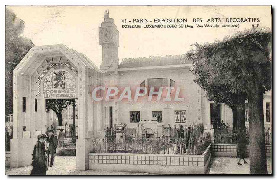 Luxemburgische Rosenanlage — Ausstellung für Dekorative Künste in Paris — Aug. Van Werveke, Architekt
