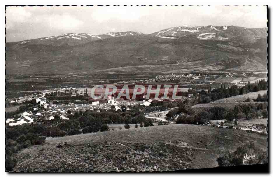CPA Osseja Vue generale au fond pulgcerda et les pyrenees espagnoles