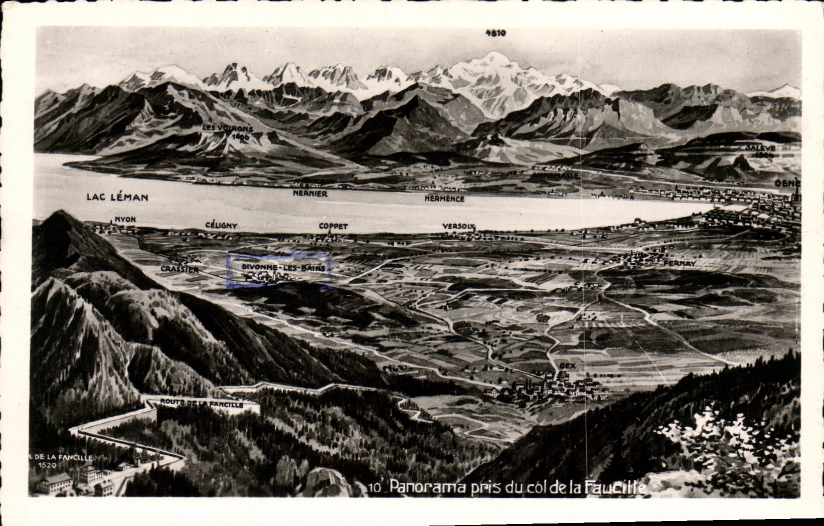 CPA Lac Leman Panorama Pris du col de la faucille