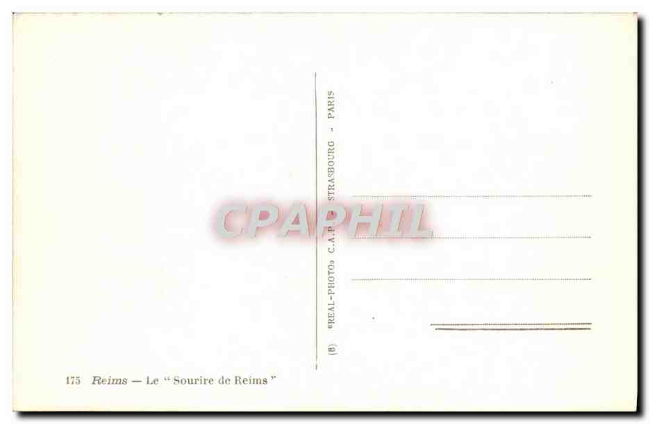 Reims — Das Lächeln von Reims — C.A.P. Photo — Paris — Rückseite