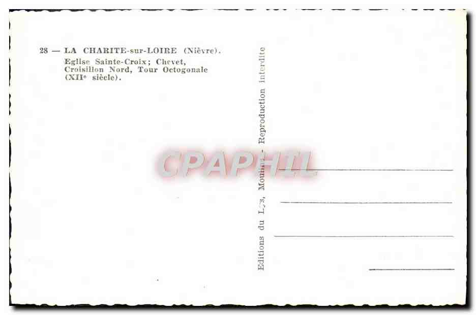 CPM La Charite sur Loire Eglise Sainte Croix chevet CRoisillon — Rückseite