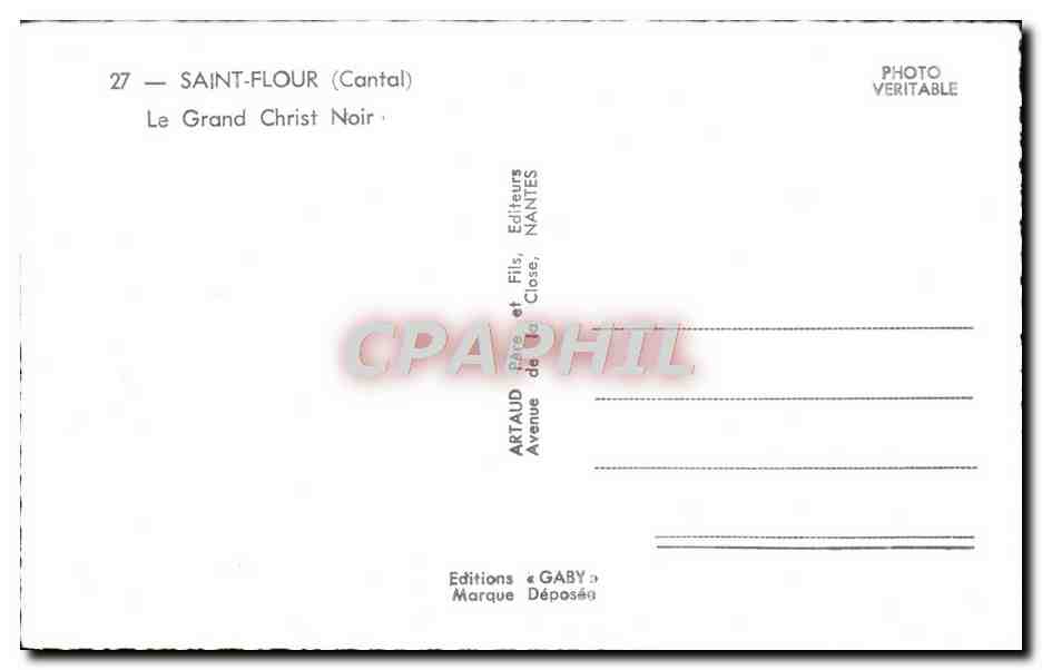 CPA Saint Flour Le Grand Christ Noir — Rückseite