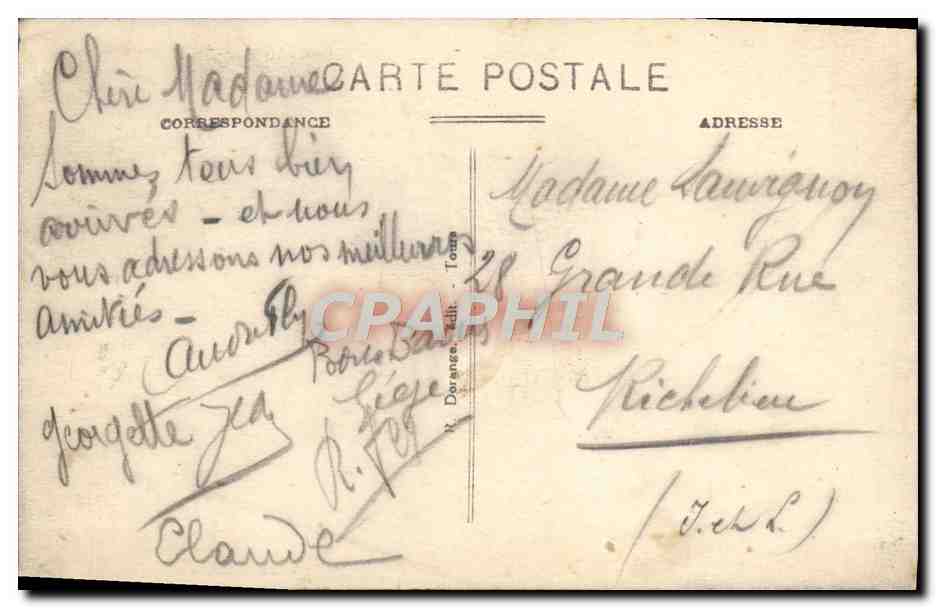 CPA Richelieu Le Chateau La Roseraie — Rückseite