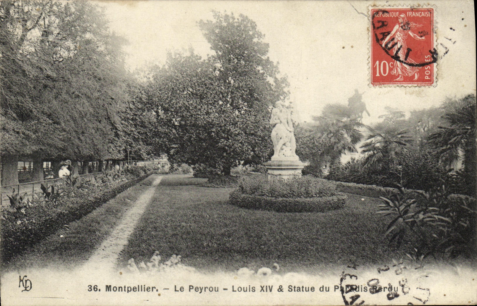 Montpellier - Le Peyrou - Louis XIV & Statue du Paradis Bordu