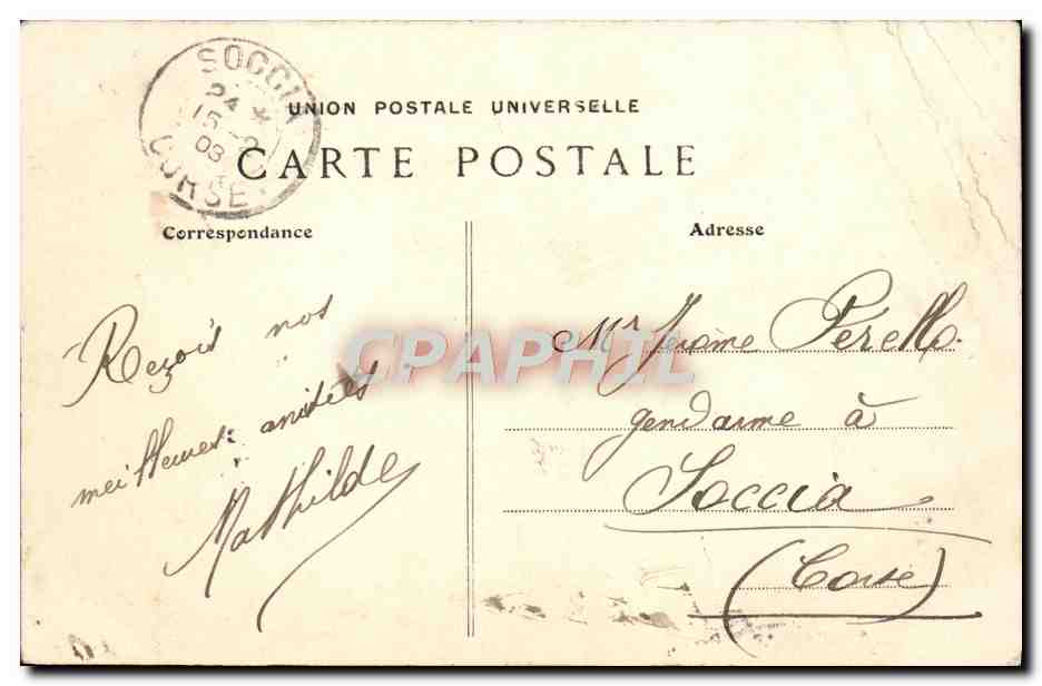 CPA Ville De Montpellier Carnaval 1909 Diable a l'eau — Rückseite
