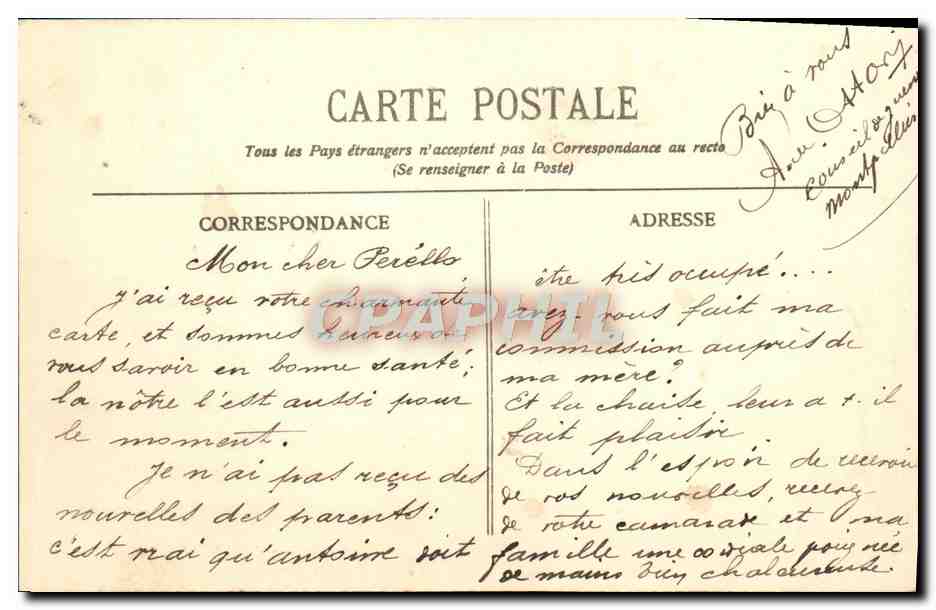 CPA Un Coin De Montpellier La Montee De l'Esplanade Tramway — Rückseite