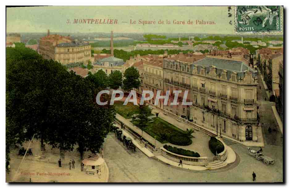CPA Montpellier Le Square De La Gare De Palavas