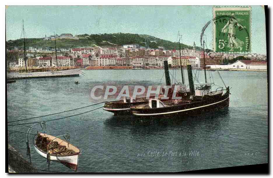 CPA Cette Le Port La Ville Bateaux