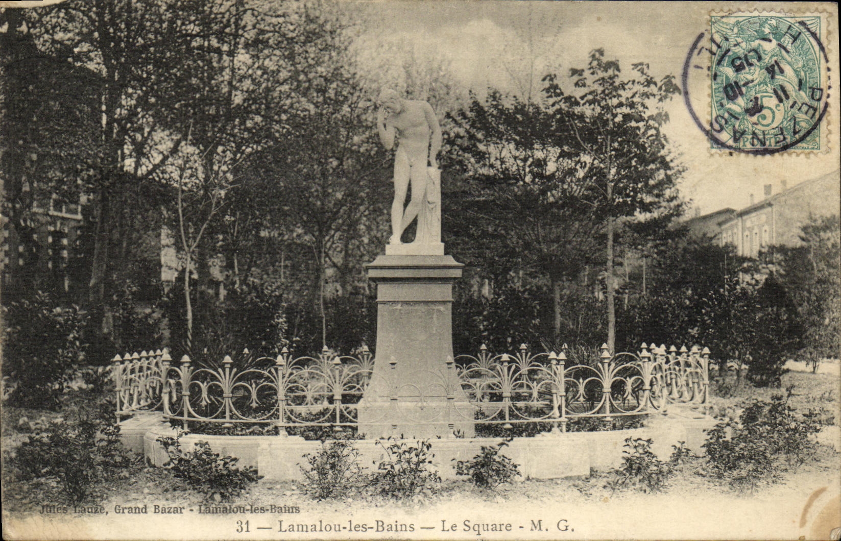 Lamalou-les-Bains — Le Square — M. G. — Jules Lauze, Grand Bazar