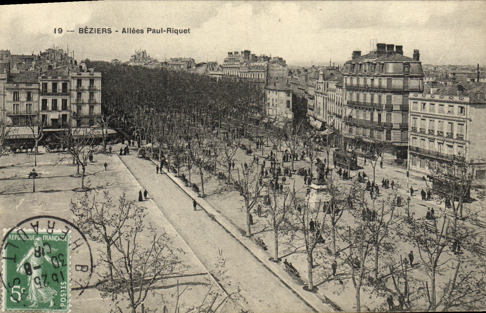 Béziers — Allées Paul-Riquet — Édition 'Modern Galerie', B.D.B., déposé