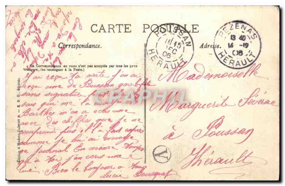 CPA La Vestale Opera En 3 actes De Spontini — Back