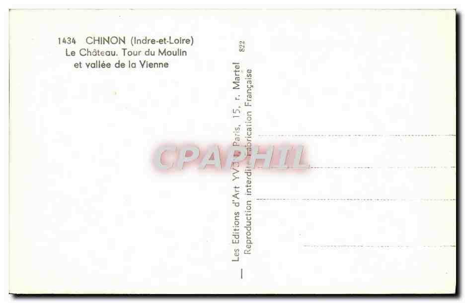 CPA Chinon Le Chateau De La Vienne — Rückseite