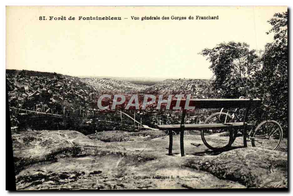 Bosque de Fontainebleau — Vista general de las Gorges de Franchard — Colección Antigua I