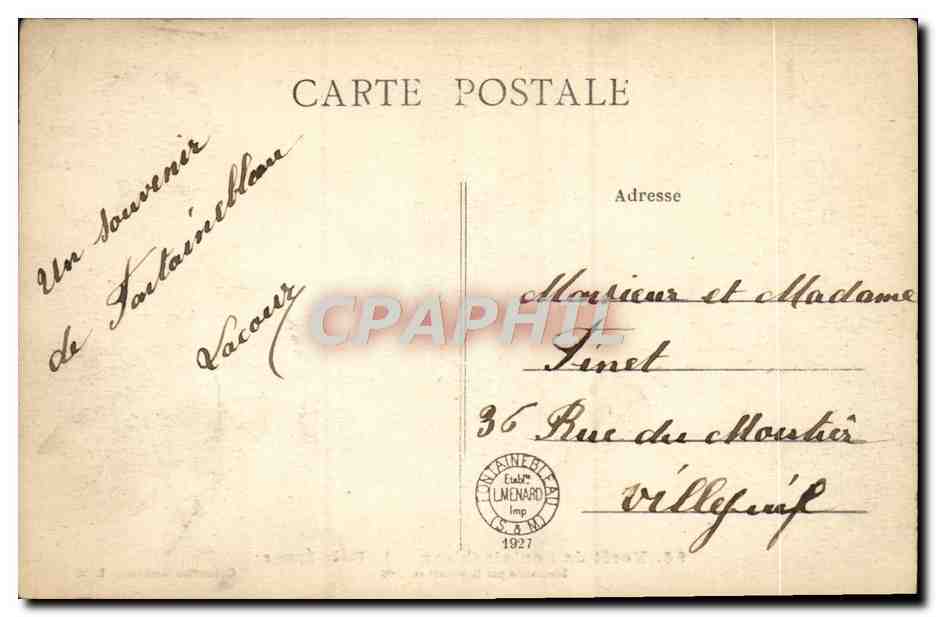 Wald von Fontainebleau — La Roche Éponge — Entdeckt von Denscourt im Jahr 1886 — Rückseite
