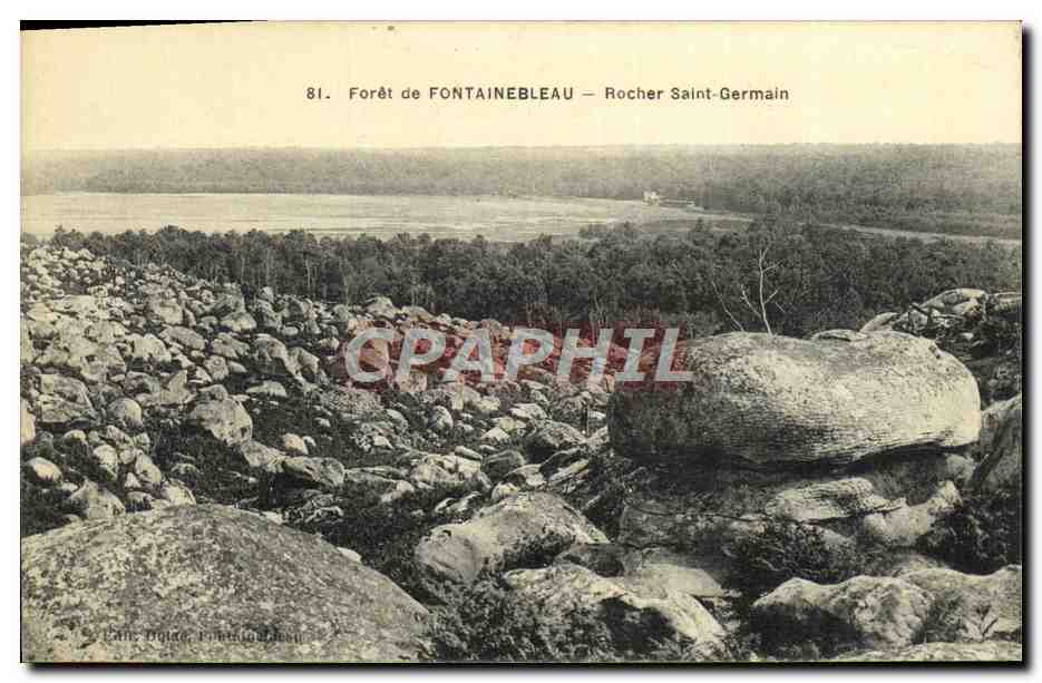 Bosque de FONTAINEBLEAU — Roca Saint-Germain — Editor: Ed. Dujac, Fontainebleau, n° 81