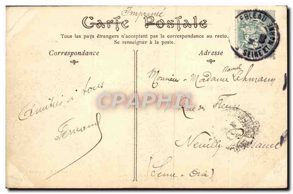 Foresta di Fontainebleau — Il Sfinge dei Druidi — Cliché G. Leidenfrost — Verso