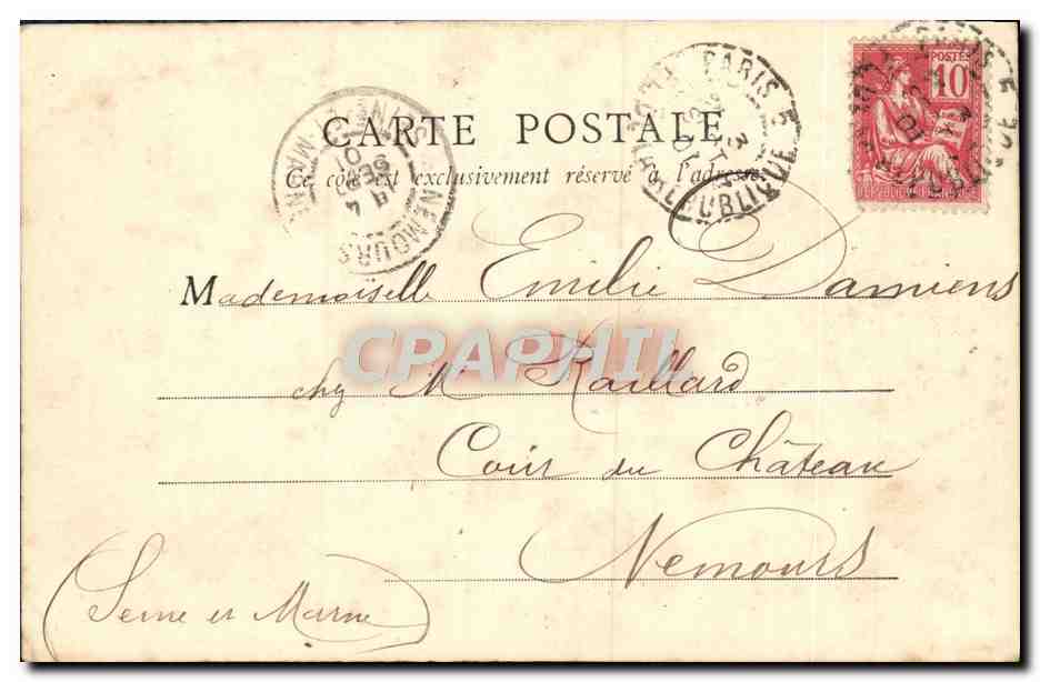 La Baleine d'Apremont — Fontainebleau — B.F. Paris — Verso