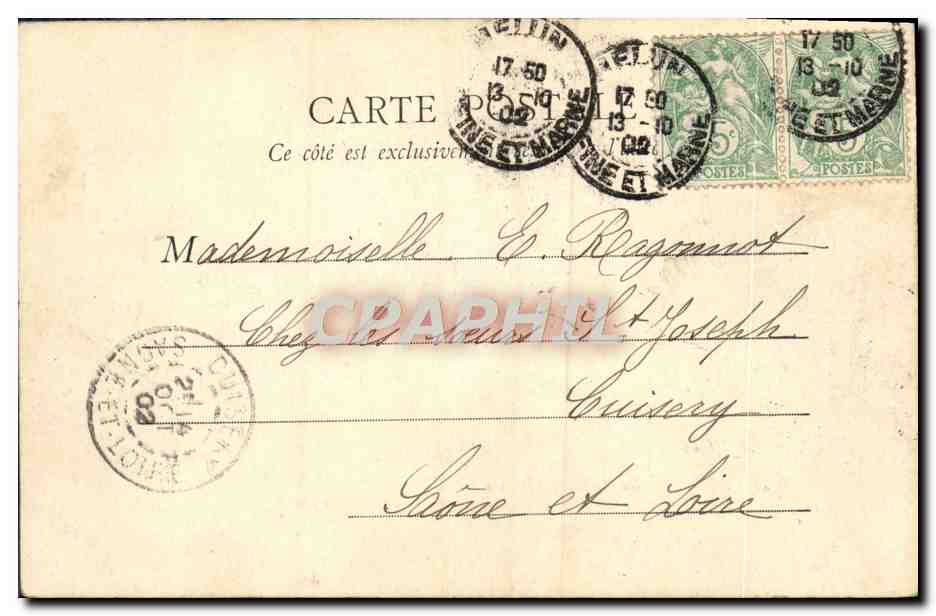 La Roche que Llora — Fontainebleau — B.F., París, número de serie no visible — Reverso