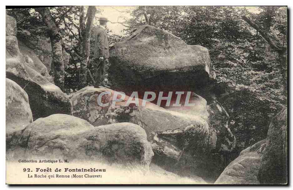 La Roche que se Mueve (Monte Chauvet) — Bosque de Fontainebleau — Colección Artística L. M.