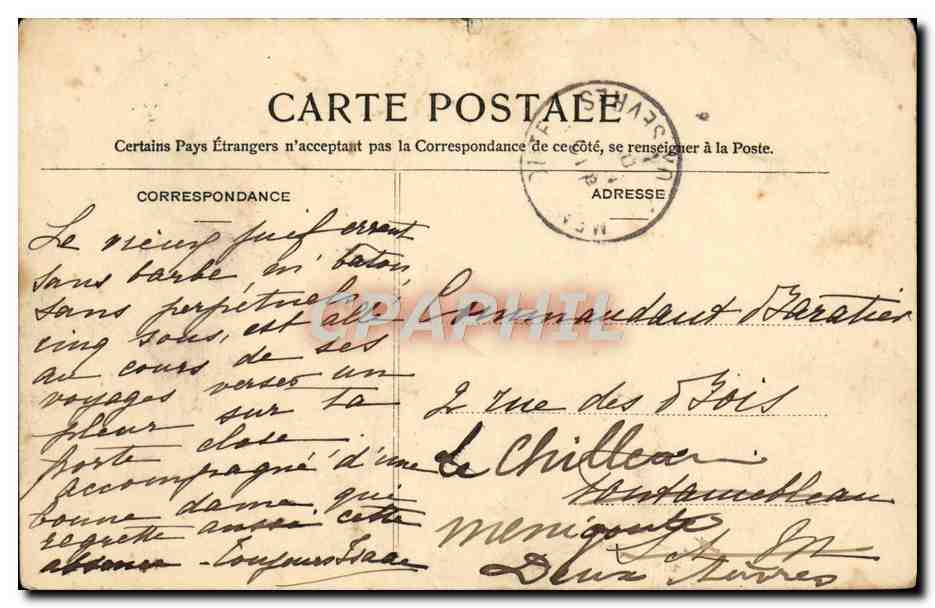 Woud van Fontainebleau — Dal van de Kleine Arabië (Long Rocher) — Uitgever n. 417 — Achterkant