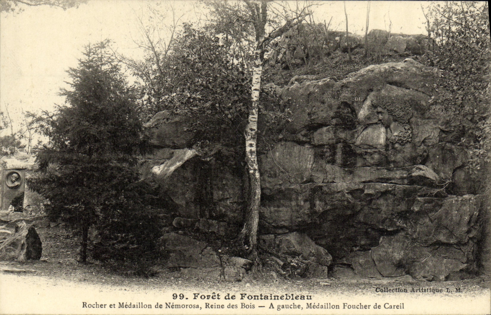 Bosque de Fontainebleau — Roca y Medalla de Némorosa, Reina de los Bosques — Colección Artística L.M.