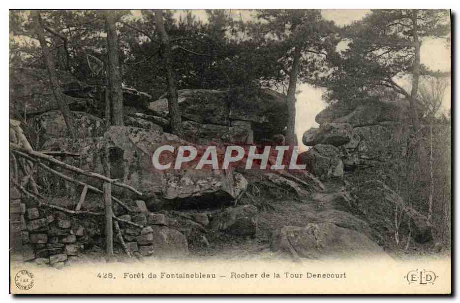Foresta di Fontainebleau — Roccione della Tour Denecourt — Editore ELD, n° 428
