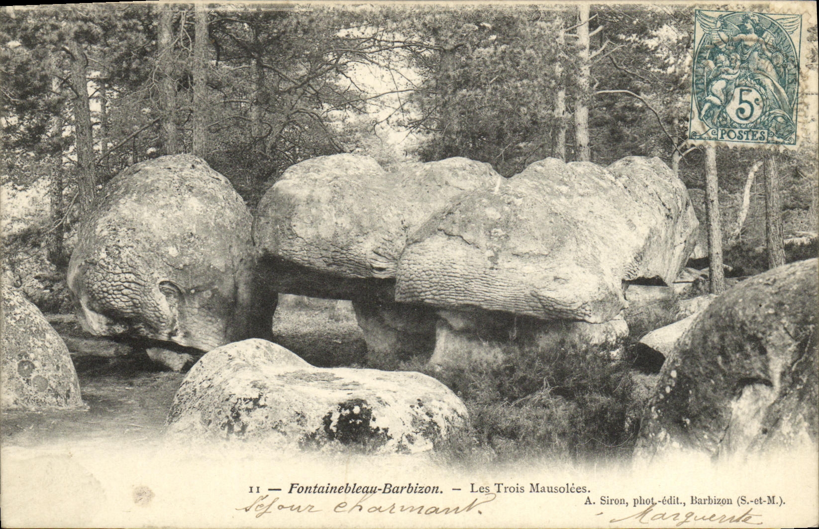 Fontainebleau-Barbizon — Les Trois Mausolées — A. Siron, phot.-édit., Barbizon (S.-et-M.)