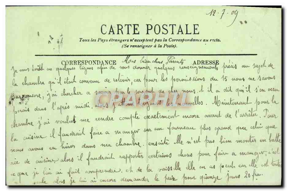 Fountainebleau — Vista tomada del Mail Henri IV — LL. — Reverso