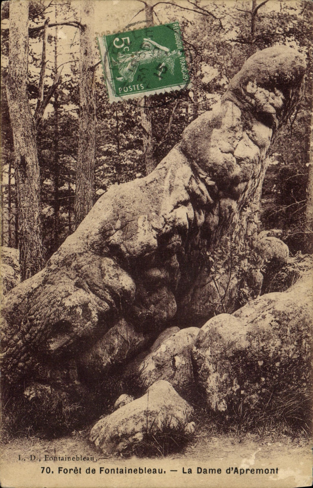 Forêt de Fontainebleau — La Dame d'Apremont — L. D., Fontainebleau, n°70