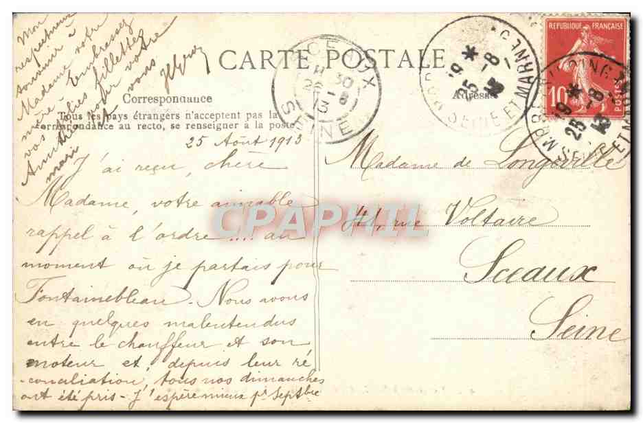 WALD VON FONTAINEBLEAU — Die drei Mausoleen — Verlag ELD, Nr. 46 — Rückseite